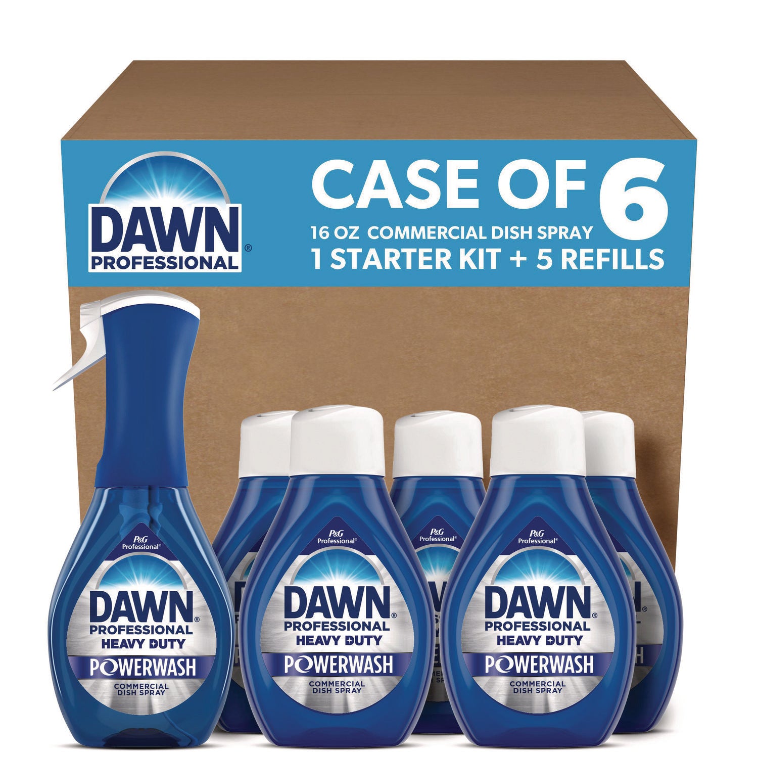 Heavy Duty Powerwash Commercial Dish Spray, 16 oz Refill Bottle, 6/Carton - 1