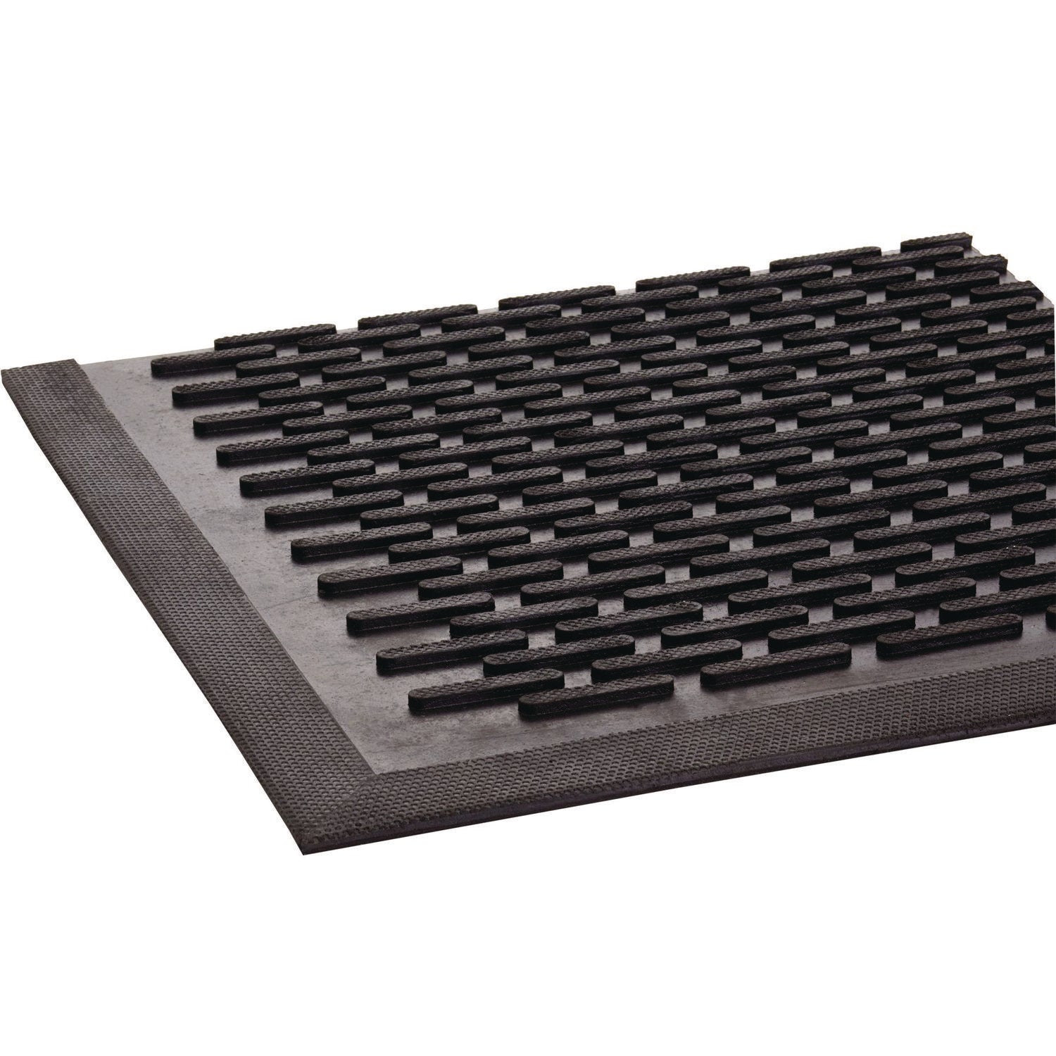 Crown-Tred Indoor/Outdoor Scraper Mat, Rubber, 35.5 x 59.5, Black