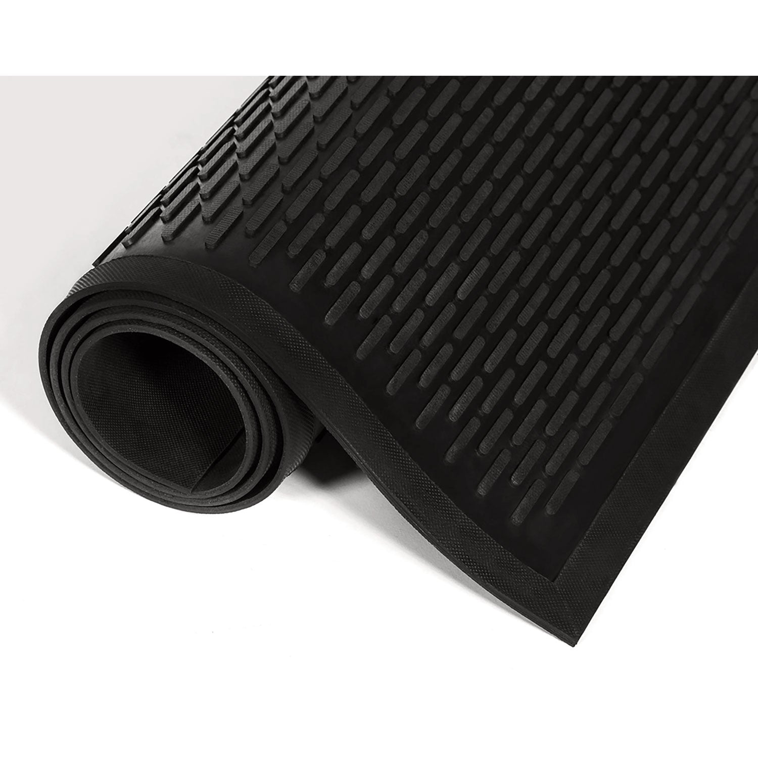 Crown-Tred Indoor/Outdoor Scraper Mat, Rubber, 43.75 x 66.75, Black - 2
