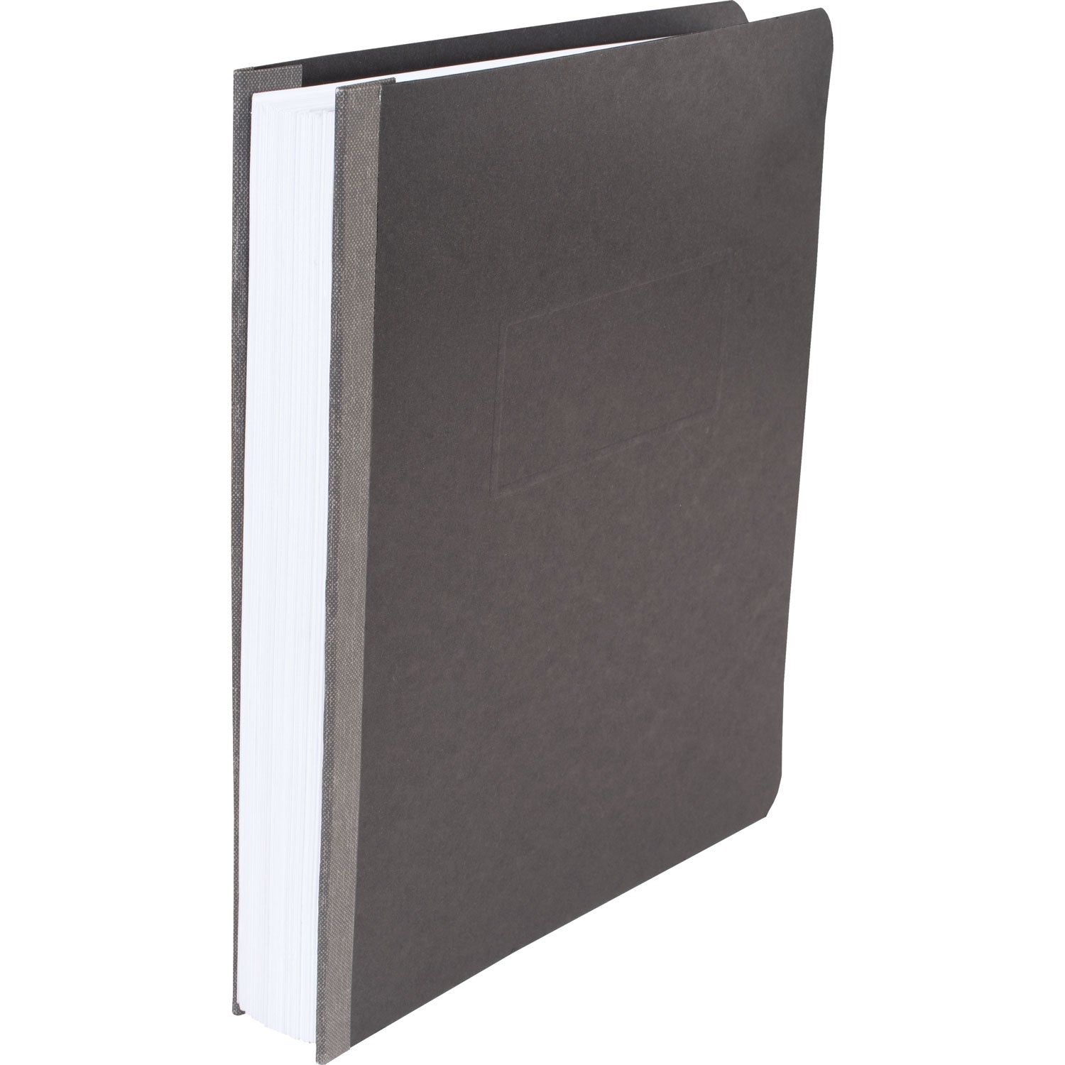 Pressboard Report Cover with Tyvek Reinforced Hinge, Two-Piece Prong Fastener, 3" Capacity, 8.5 x 11, Black/Black