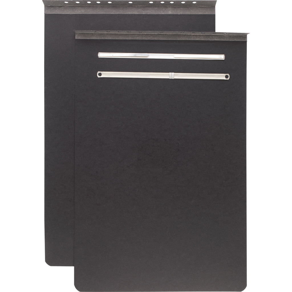 Pressboard Report Cover with Tyvek Reinforced Hinge, Two-Piece Prong Fastener, 3" Capacity, 11 x 17, Black/Black