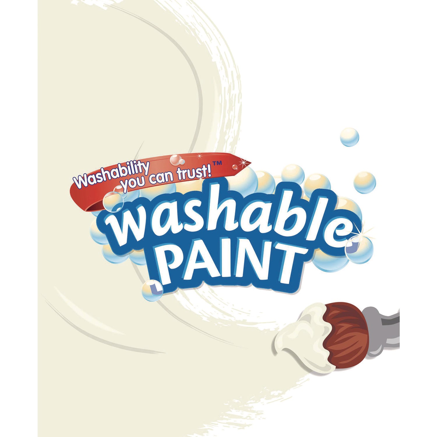 Washable Paint, White, 16 oz Bottle
