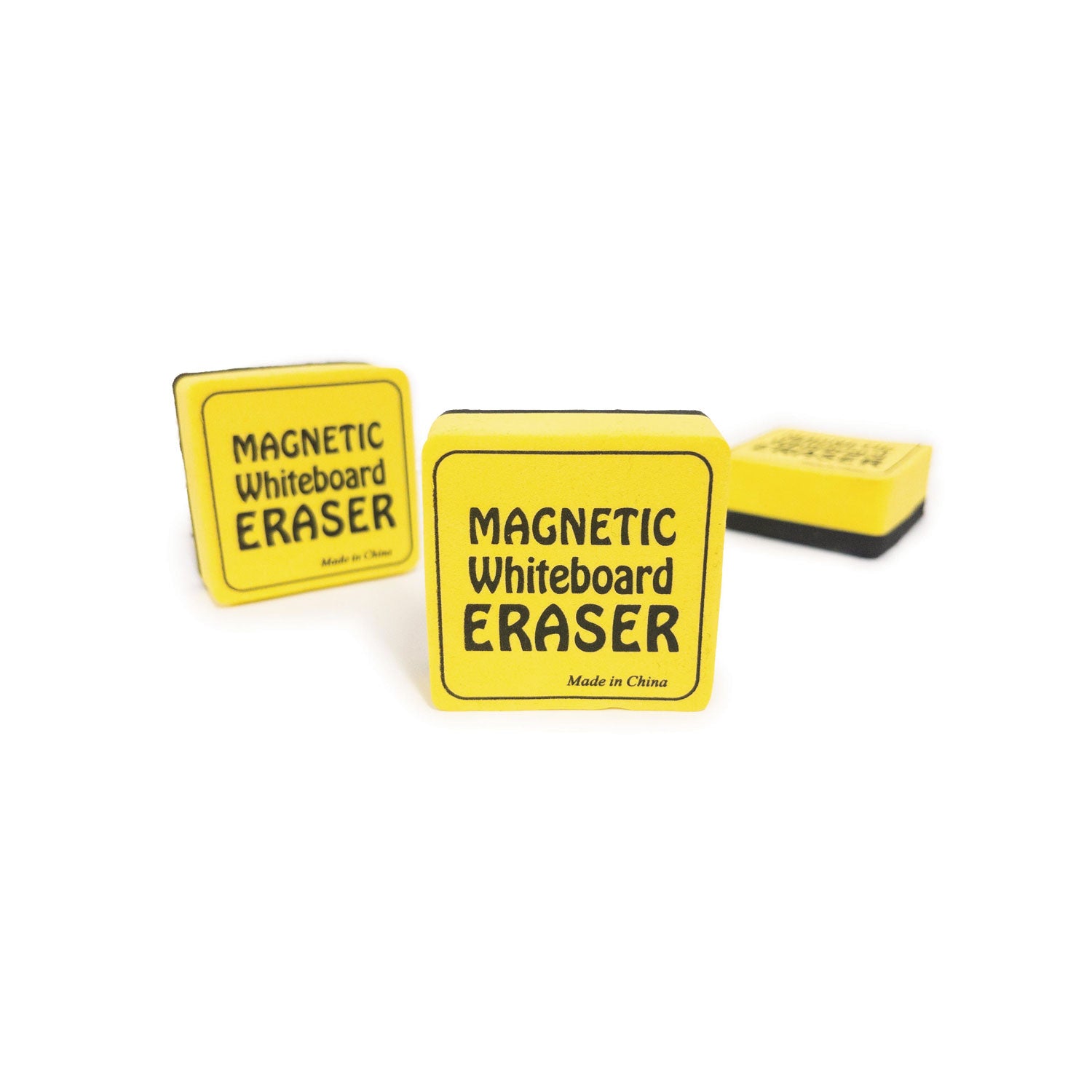 The Pencil Grip Magnetic Whiteboard Eraser - 2" Width x 2" Length - Durable, Lightweight, Soft, Magnetic - Yellow - 12 / Pack - 3