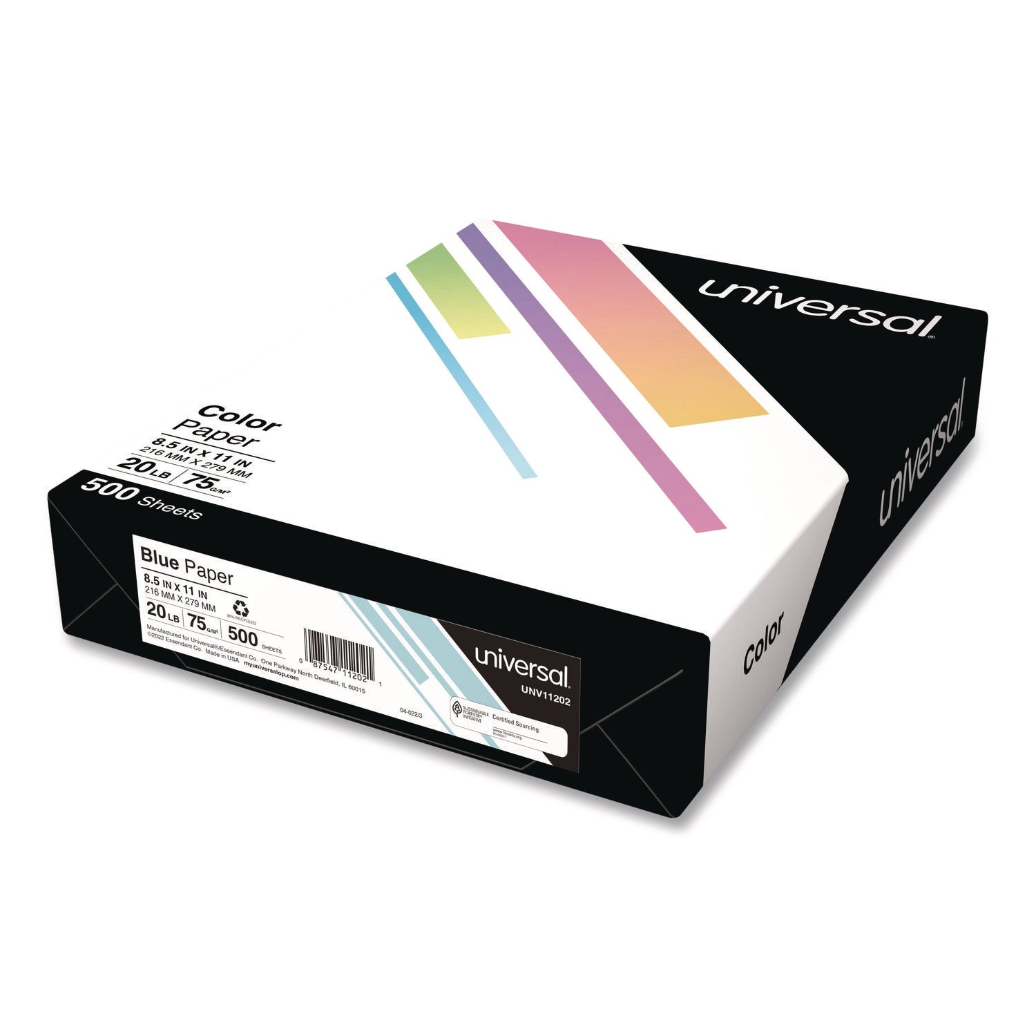 Deluxe Colored Paper, 20 lb Bond Weight, 8.5 x 11, Blue, 500 Sheets/Ream, 10 Reams/Carton