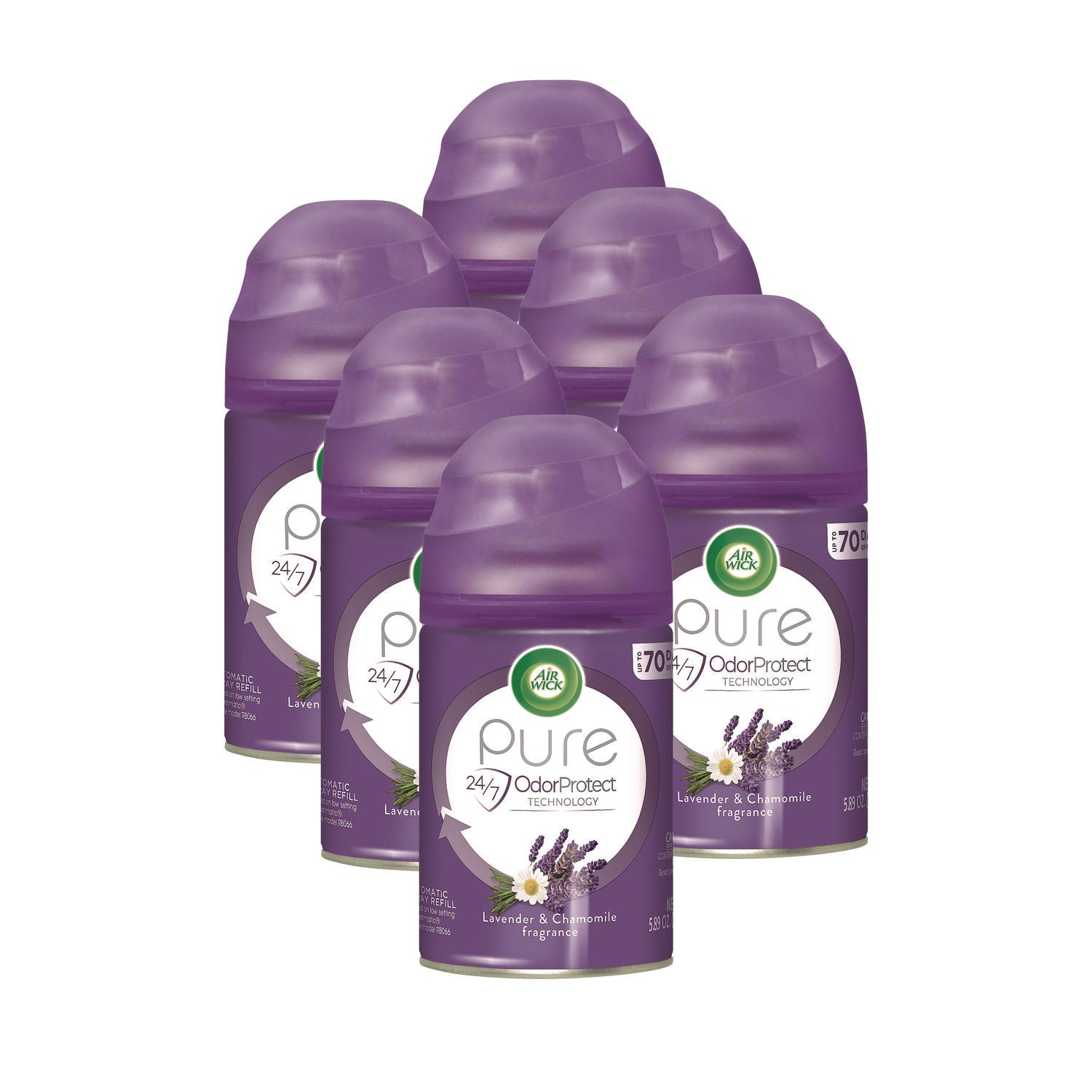 Freshmatic Ultra Automatic Spray Refill, Lavender/Chamomile, 5.89 oz Aerosol Spray, 6/Carton - 1