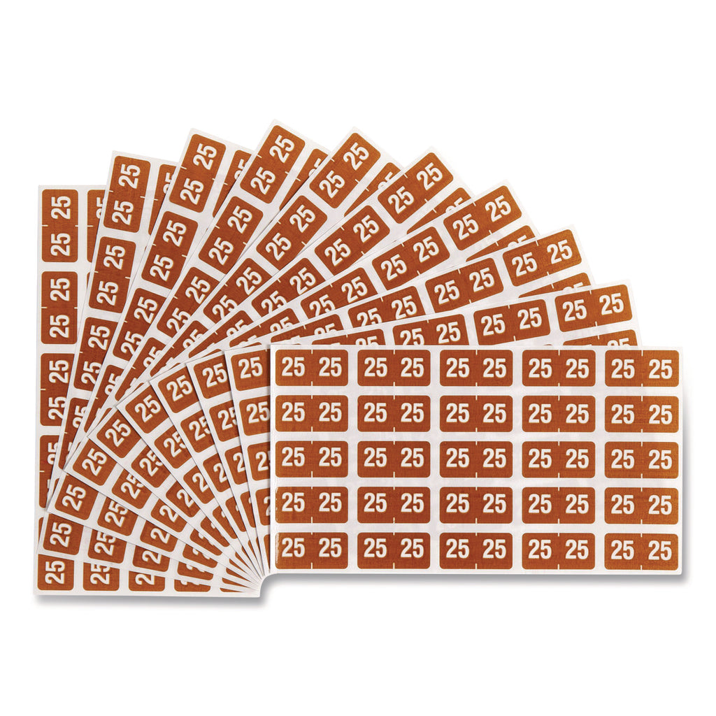 Smead ETS Color-Coded Year Labels - 1/2" Height x 1" Width - Brown - 1 Pack - Self-adhesive