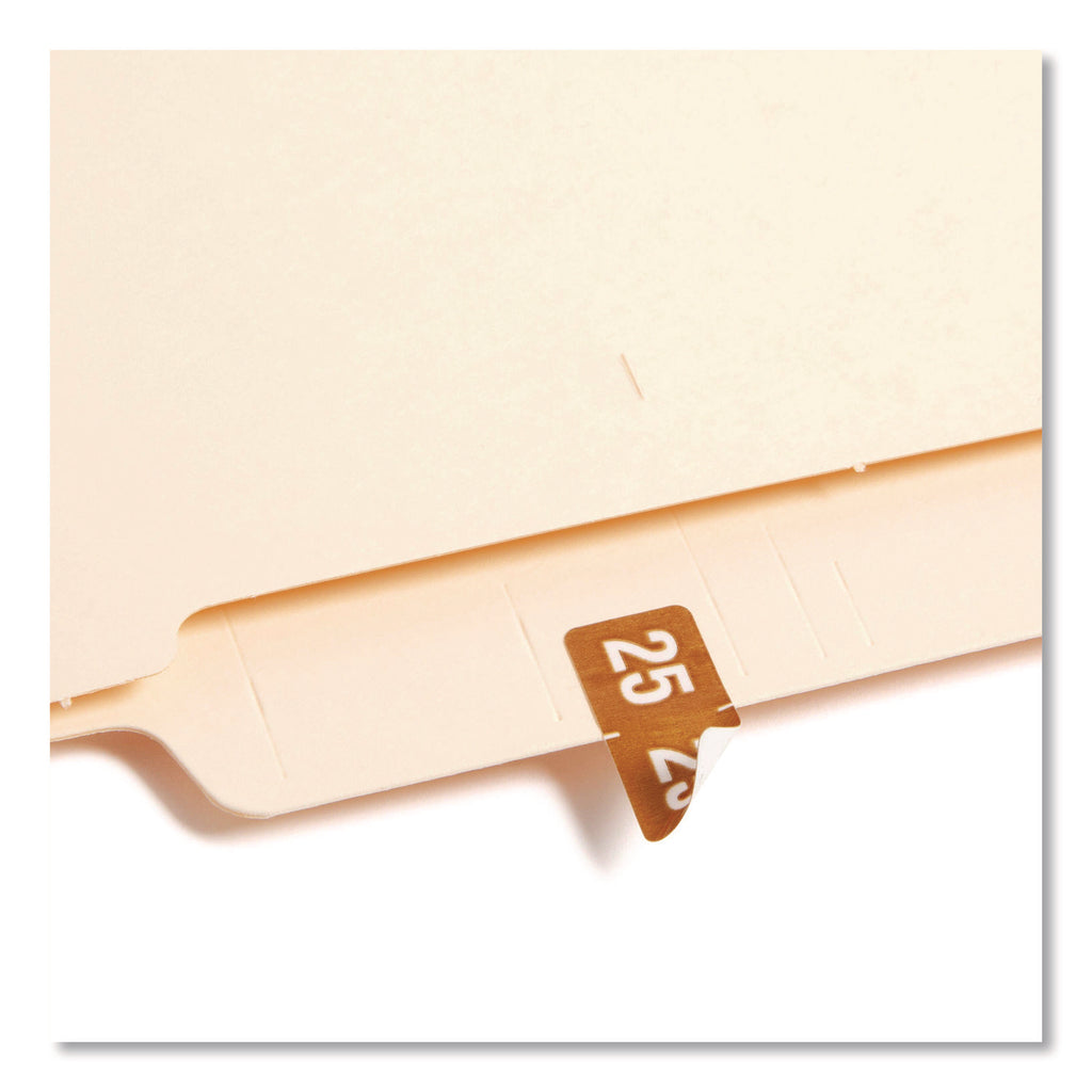 Smead ETS Color-Coded Year Labels - 1/2" Height x 1" Width - Brown - 1 Pack - Self-adhesive