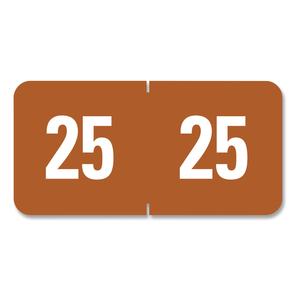 Smead ETS Color-Coded Year Labels - 1/2" Height x 1" Width - Brown - 1 Pack - Self-adhesive