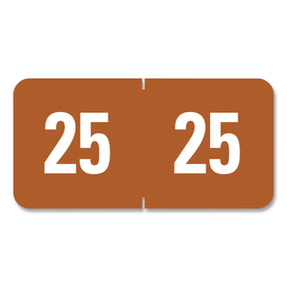Smead ETS Color-Coded Year Labels - 1/2" Height x 1" Width - Brown - 1 Pack - Self-adhesive