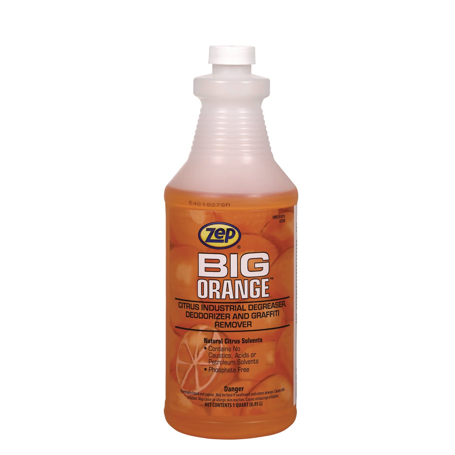 Zep Commercial Big Orange Citrus Industrial Cleaner - 32 fl oz (1 quart) - Orange Citrus Scent - 12 / Box - Deodorize, Organic, Caustic-free, Petroleum Free, Deodorant, Pleasant Scent, Butyl-free, Phosphate-free - Orange