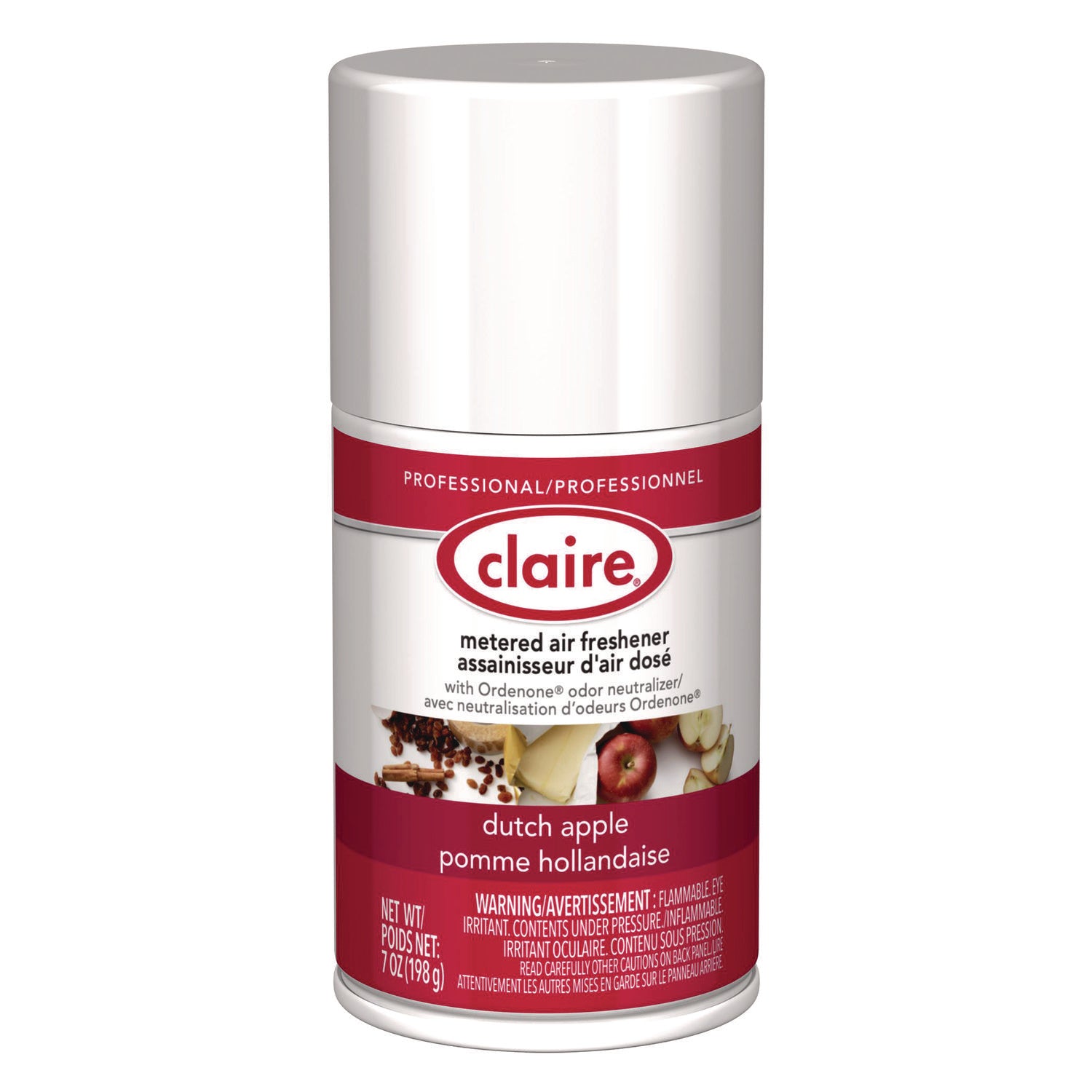 Claire Metered Air Freshener with Ordenone - Aerosol - 6000 ft - 7 fl oz (0.2 quart) - Dutch Apple - 30 Day - 1 Each - Odor Neutralizer