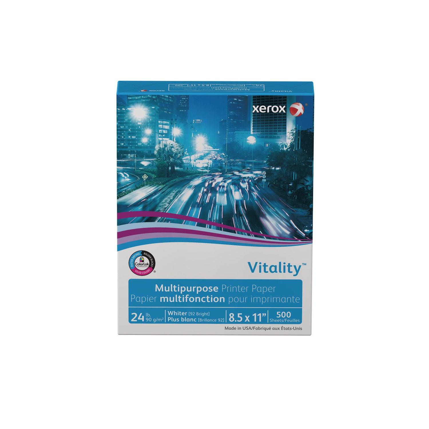 Vitality Multipurpose Print Paper, 92 Bright, 24 lb Bond Weight, 8.5 x 11, White, 500/Ream - 3