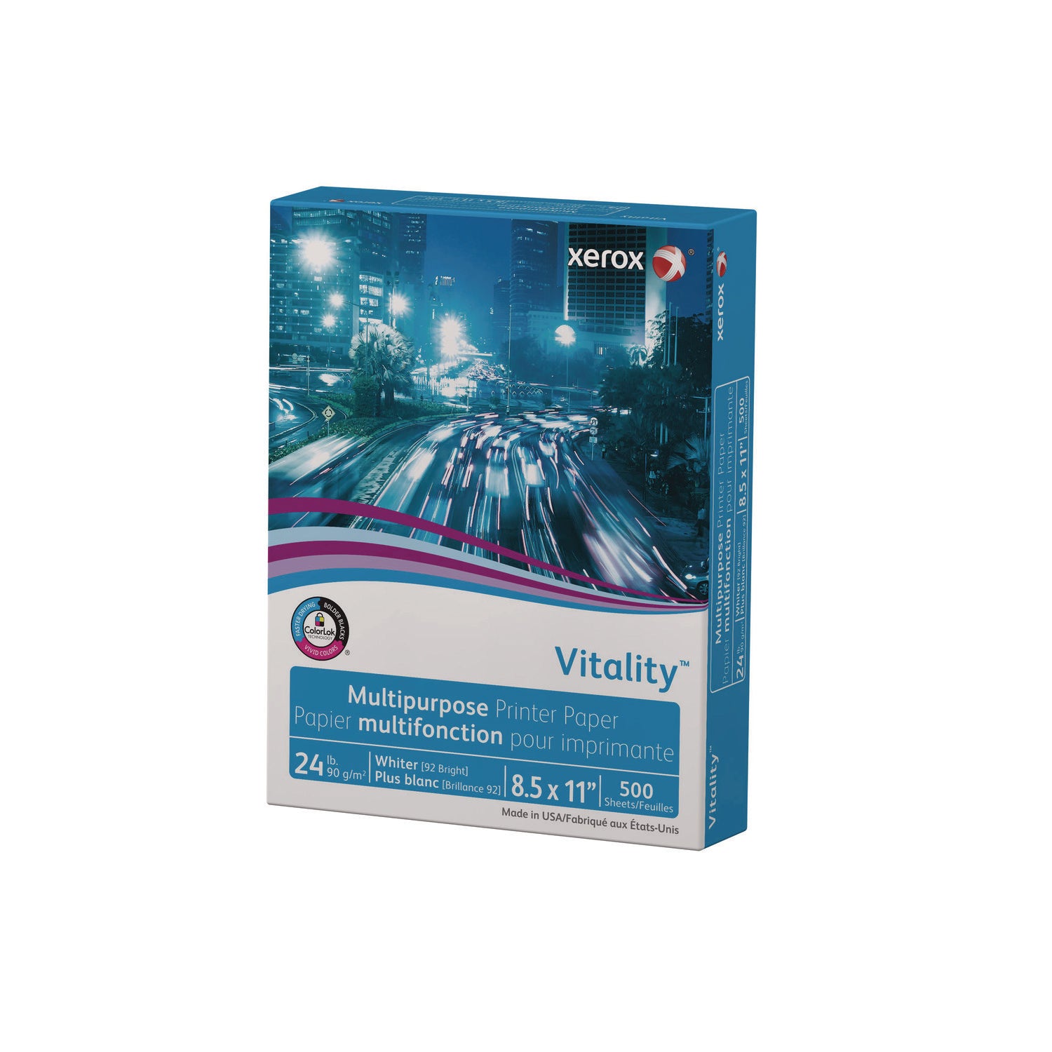 Vitality Multipurpose Print Paper, 92 Bright, 24 lb Bond Weight, 8.5 x 11, White, 500/Ream - 4