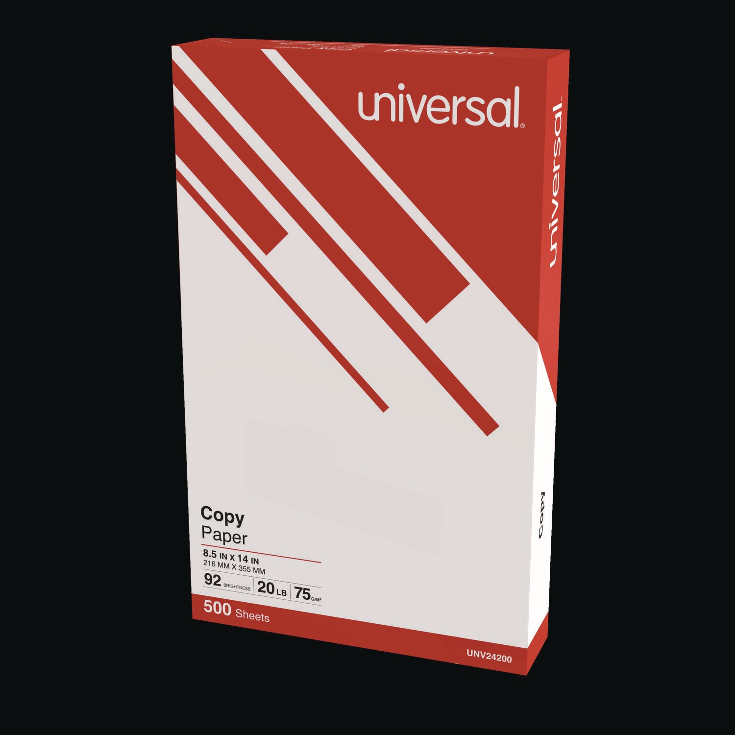 Legal Size Copy Paper, 92 Bright, 20 lb Bond Weight, 8.5 x 14, White, 500 Sheets/Ream