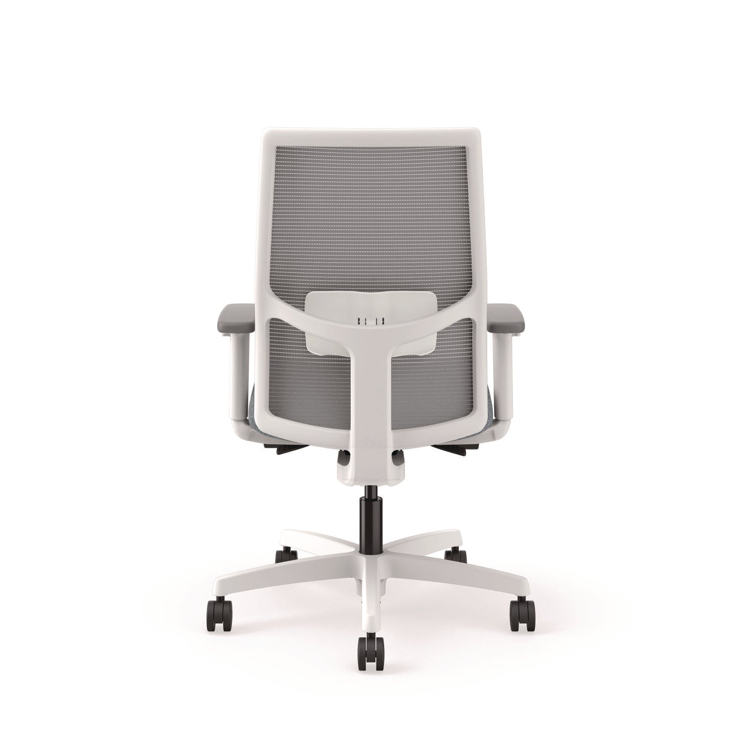 Ignition 2.0 4-Way Stretch Mid-Back Mesh Task Chair, 17" to 21" Seat Height, Basalt Seat, Fog Back, Designer White Base - 6