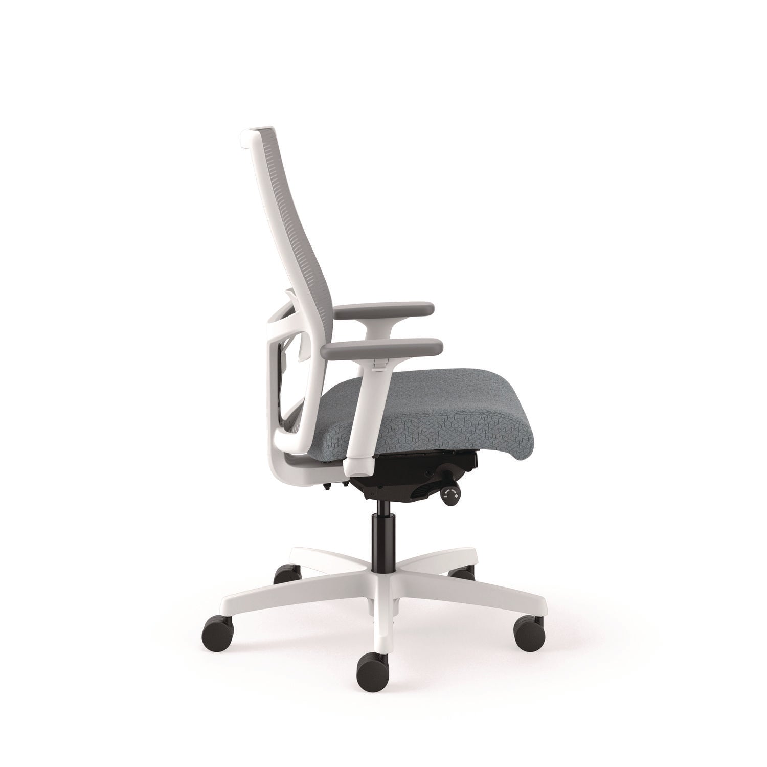 Ignition 2.0 4-Way Stretch Mid-Back Mesh Task Chair, 17" to 21" Seat Height, Basalt Seat, Fog Back, Designer White Base - 5
