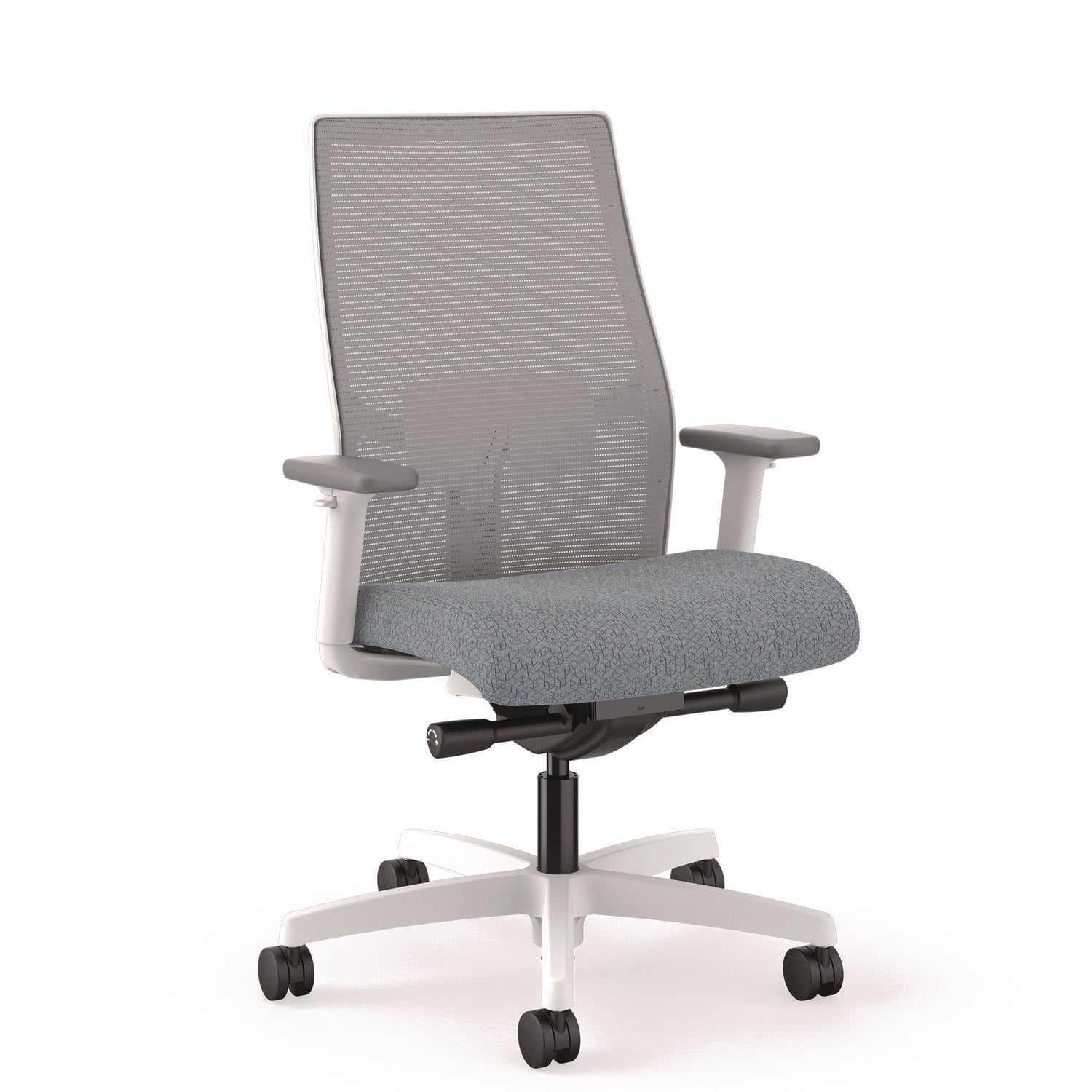 Ignition 2.0 4-Way Stretch Mid-Back Mesh Task Chair, 17" to 21" Seat Height, Basalt Seat, Fog Back, Designer White Base - 4