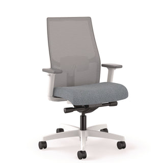 Ignition 2.0 4-Way Stretch Mid-Back Mesh Task Chair, 17" to 21" Seat Height, Basalt Seat, Fog Back, Designer White Base - 4