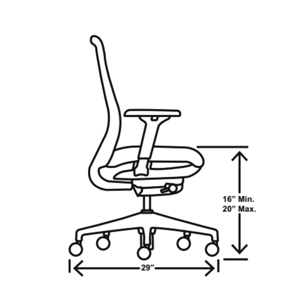Nucleus Series Recharge Task Chair, 16.63 to 21.13 Seat Height, Frost Seat, Black Back, Black Base