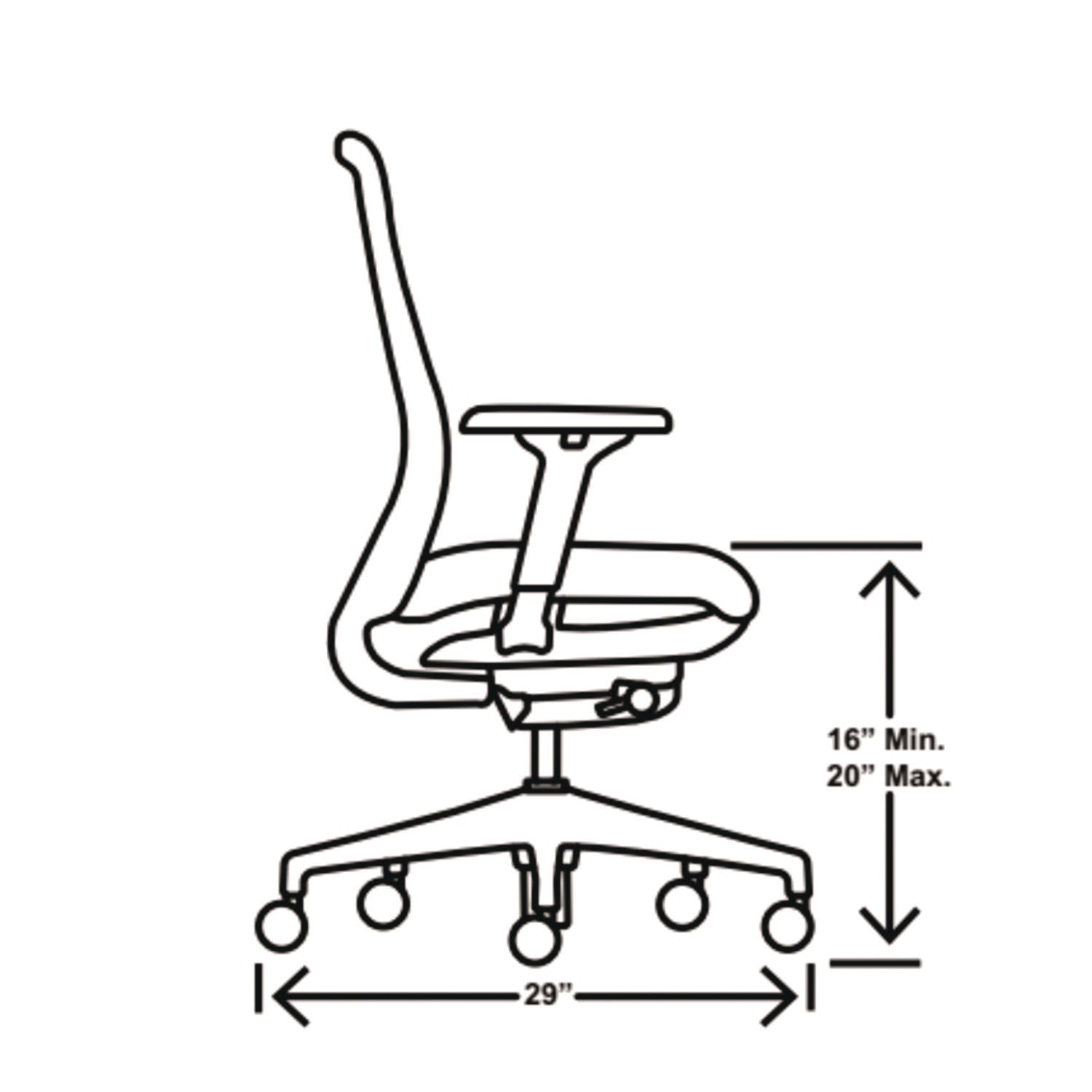 Nucleus Series Recharge Task Chair, 16.63 to 21.13 Seat Height, Frost Seat, Black Back, Black Base