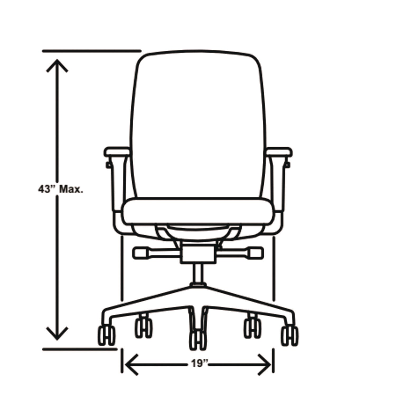 Nucleus Series Recharge Task Chair, Up to 300lb, 16.63" to 21.13" Seat Ht, Navy Seat, Black Back/Base