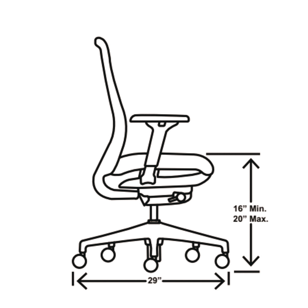 Nucleus Series Recharge Task Chair, Up to 300lb, 16.63" to 21.13" Seat Ht, Navy Seat, Black Back/Base