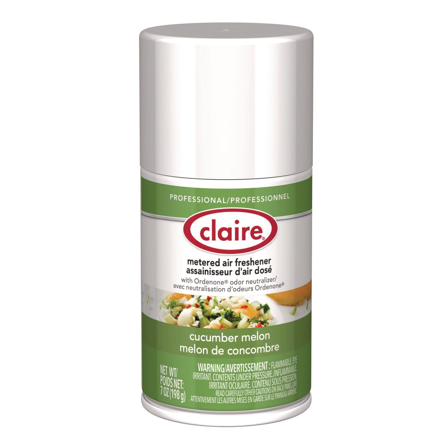 Claire Metered Air Freshener with Ordenone - Aerosol - 6000 ft - 7 fl oz (0.2 quart) - Cucumber Melon - 30 Day - 1 Each - Odor Neutralizer