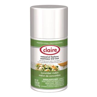 Claire Metered Air Freshener with Ordenone - Aerosol - 6000 ft - 7 fl oz (0.2 quart) - Cucumber Melon - 30 Day - 1 Each - Odor Neutralizer