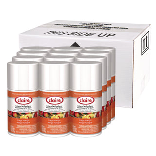 Claire Mega Mango Metered Air Freshener - Aerosol - 330 Sq. ft. - 10 fl oz (0.3 quart) - Mango - 30 Day - 12 / Pack