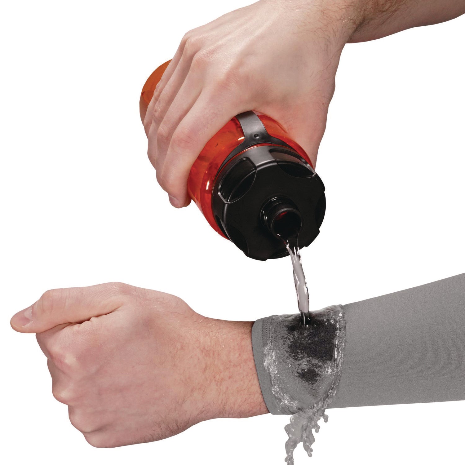 Chill-Its 6690 Performance Knit Cooling Arm Sleeve, Polyester/Spandex, Large, Gray, Pair