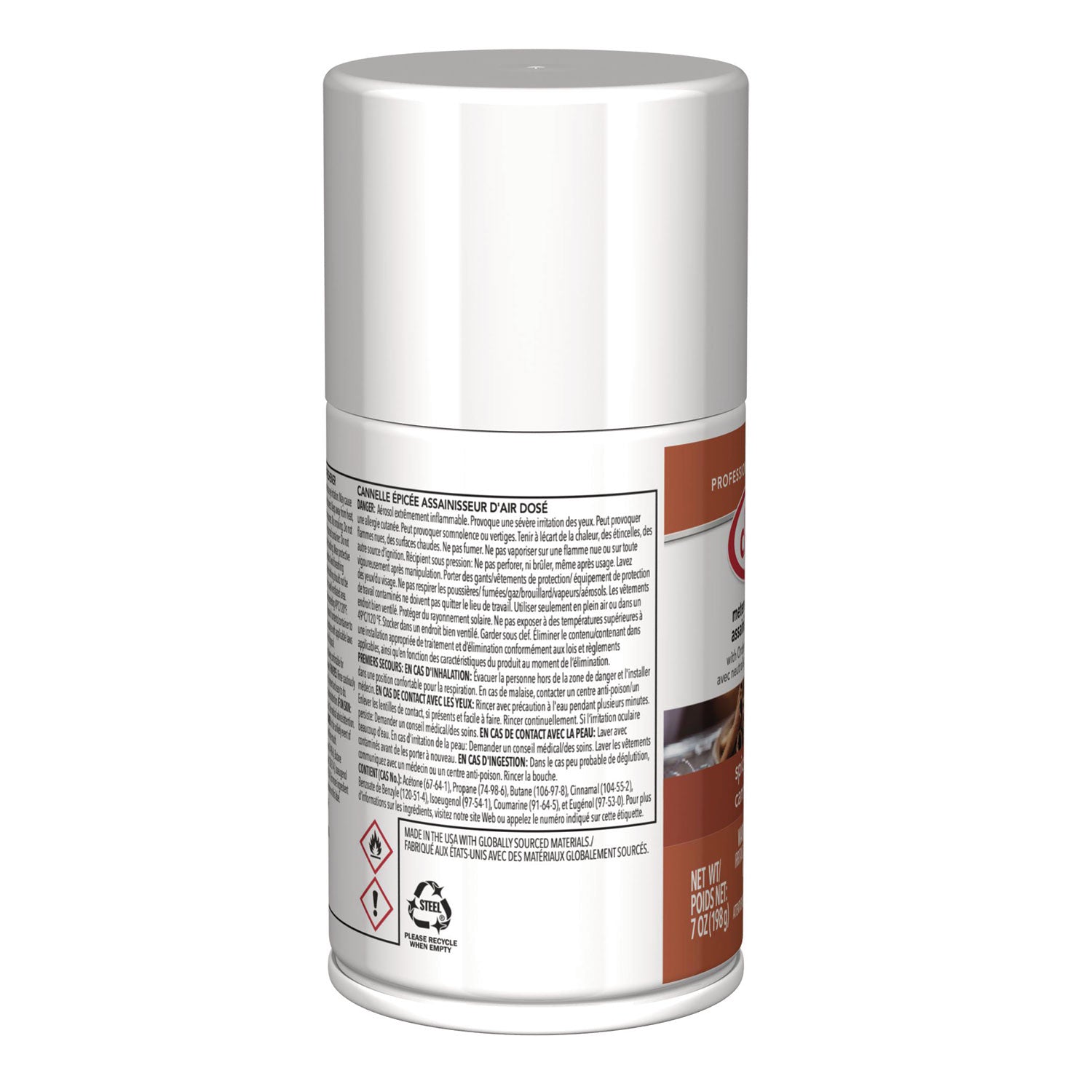 Claire Spicy Cinnamon Metered Air Freshener - Aerosol - 330 Sq. ft. - 10 fl oz (0.3 quart) - Spicy Cinnamon - 30 Day - 12 / Pack