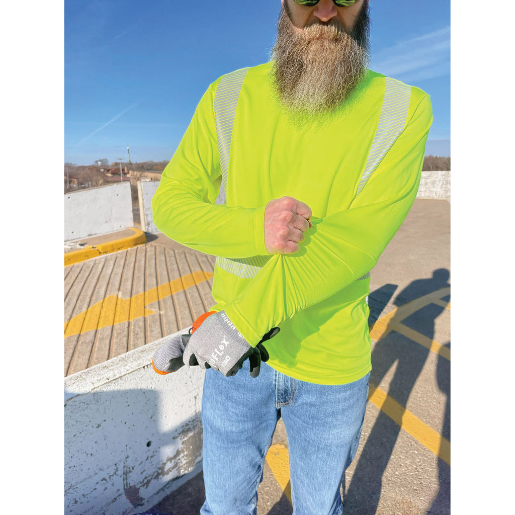 Chill-Its 6688 Cooling Hi-Vis Sun Shirt with UV Protection - Type R, Class 2, S, Lime, Each