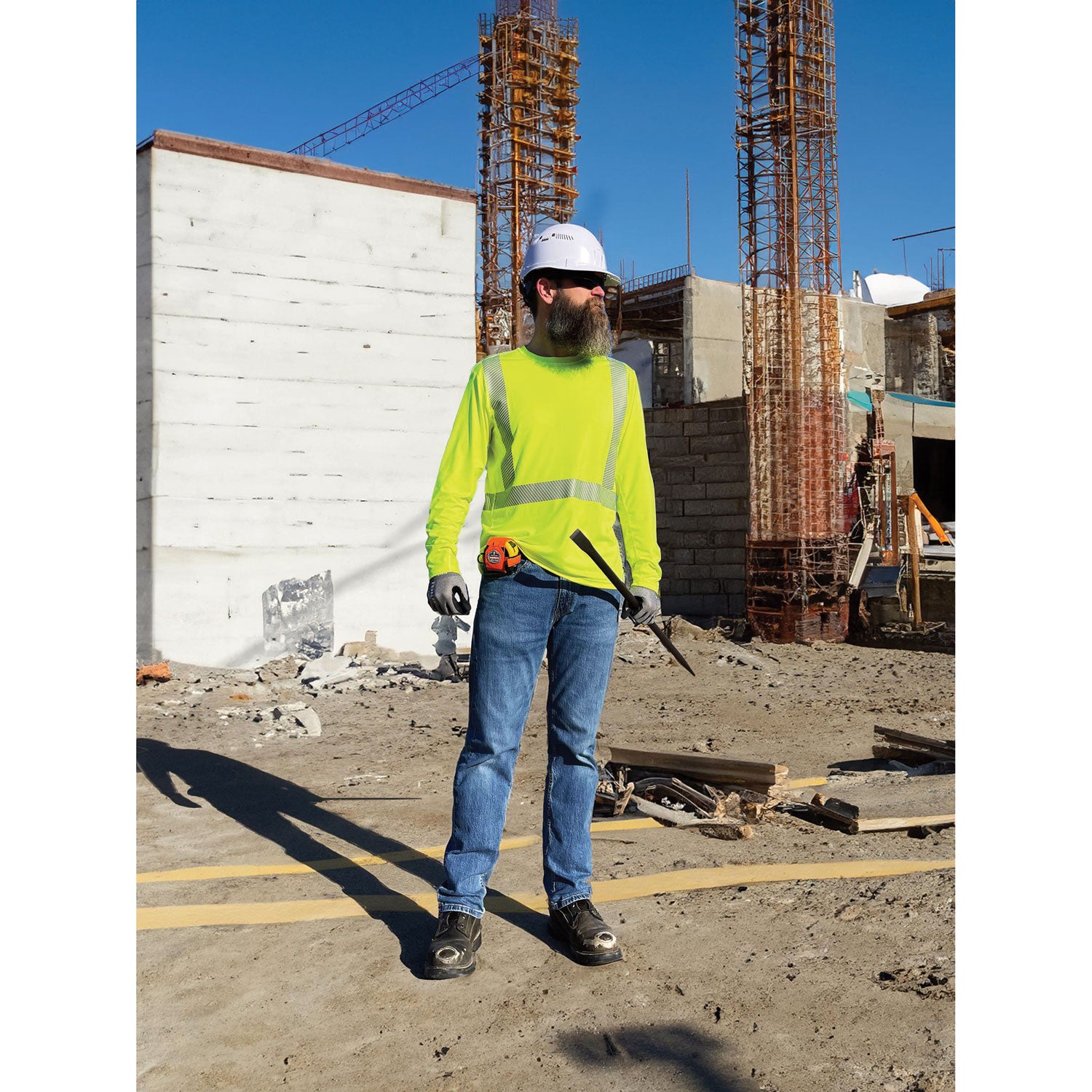 Chill-Its 6688 Cooling Hi-Vis Sun Shirt with UV Protection - Type R, Class 2, XL, Lime, Each