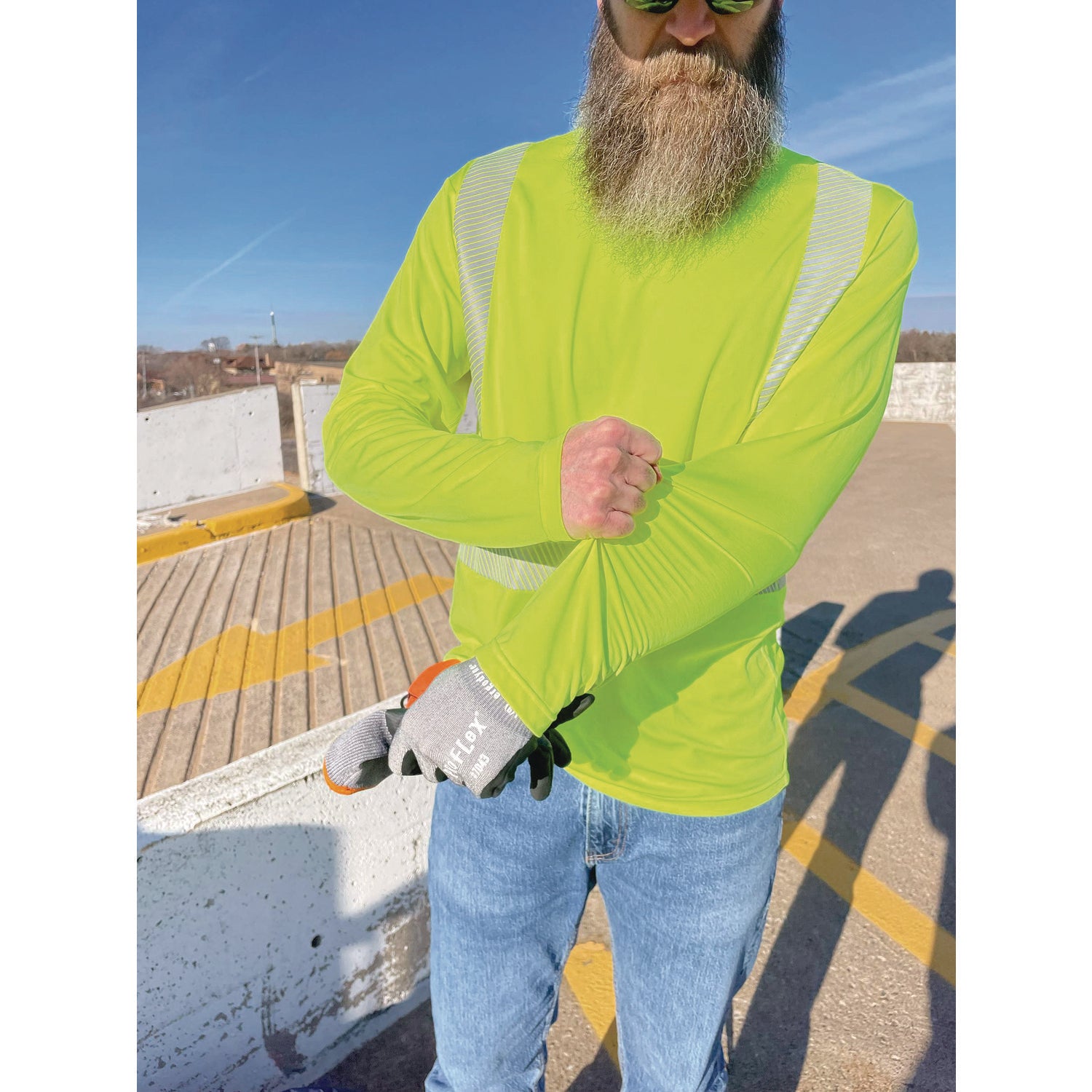 Chill-Its 6688 Cooling Hi-Vis Sun Shirt with UV Protection - Type R, Class 2, 2X, Lime, Each