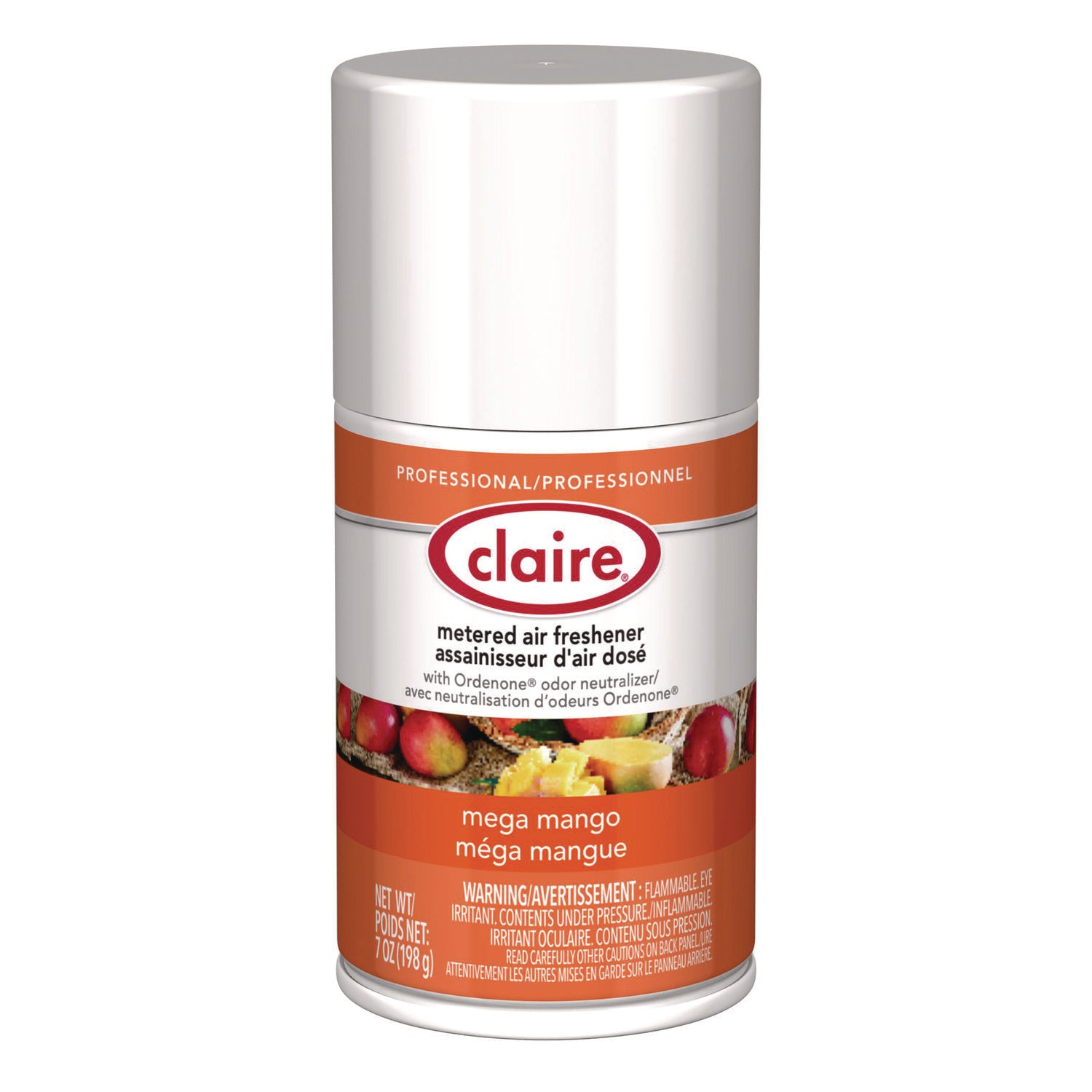 Claire Mega Mango Metered Air Freshener - Aerosol - 330 Sq. ft. - 10 fl oz (0.3 quart) - Mango - 30 Day - 12 / Pack