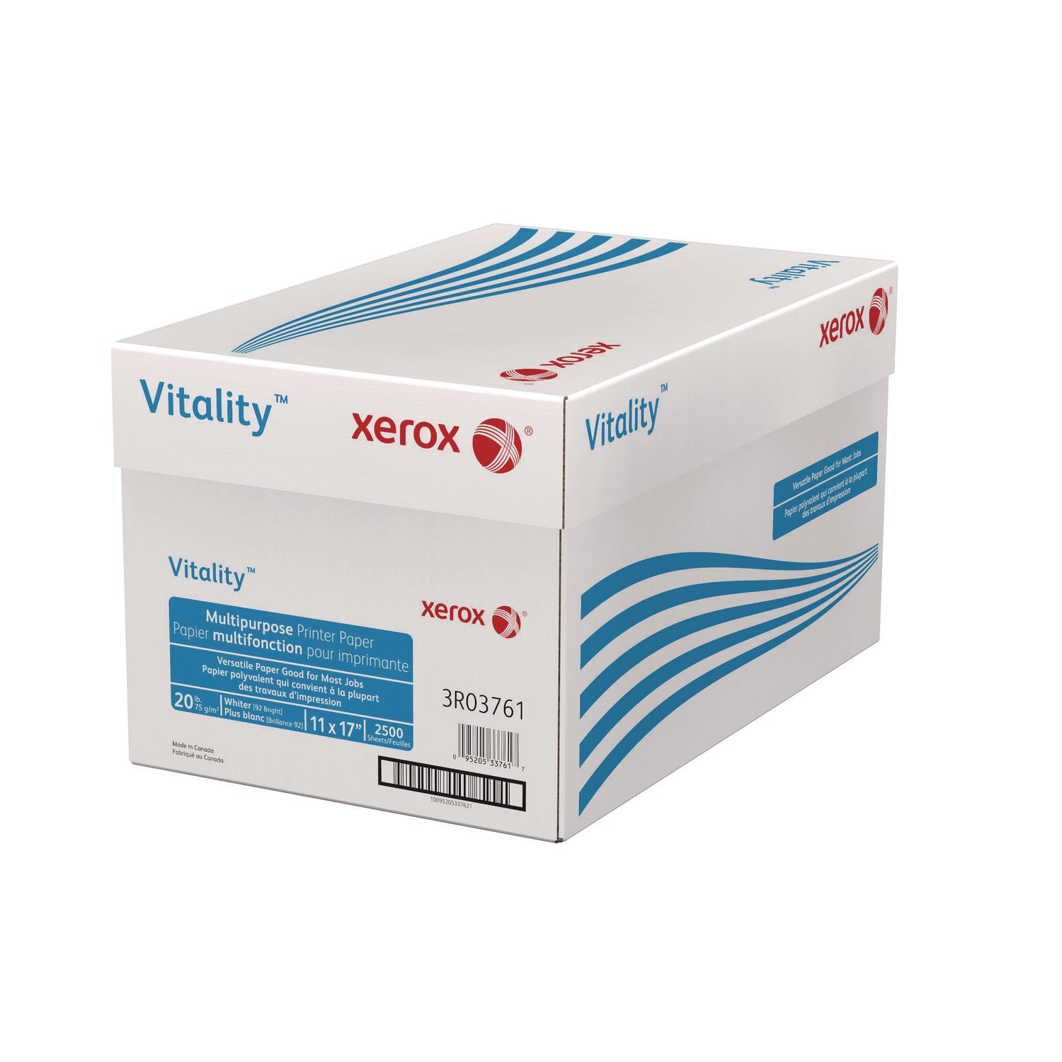 Vitality Multipurpose Print Paper, 92 Bright, 20 lb Bond Weight, 11 x 17, White, 500/Ream - 2