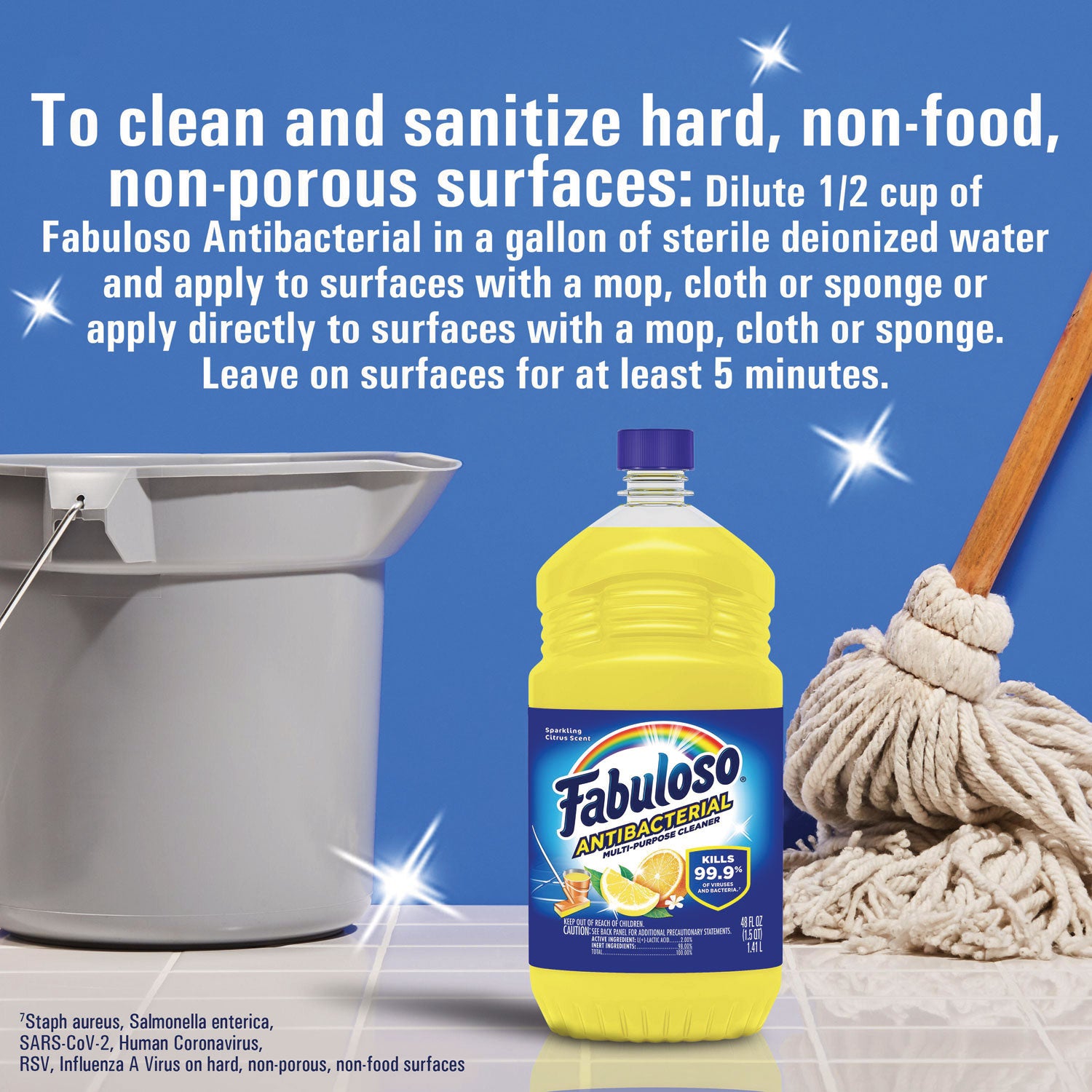 Antibacterial Multi-Purpose Cleaner, Sparkling Citrus Scent, 48 oz Bottle, 6/Carton - 4