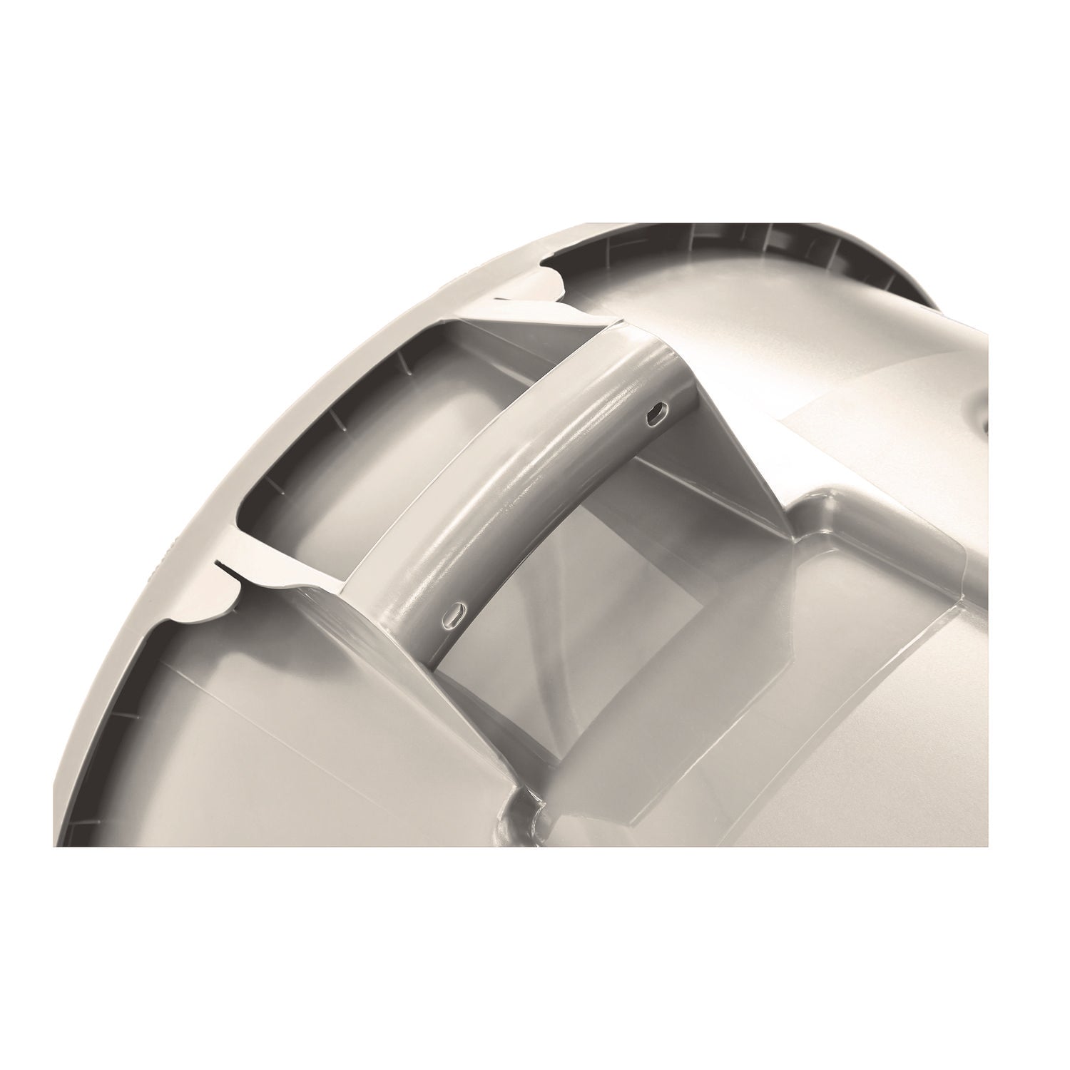 Vented Round Brute Container, 20 gal, Plastic, White