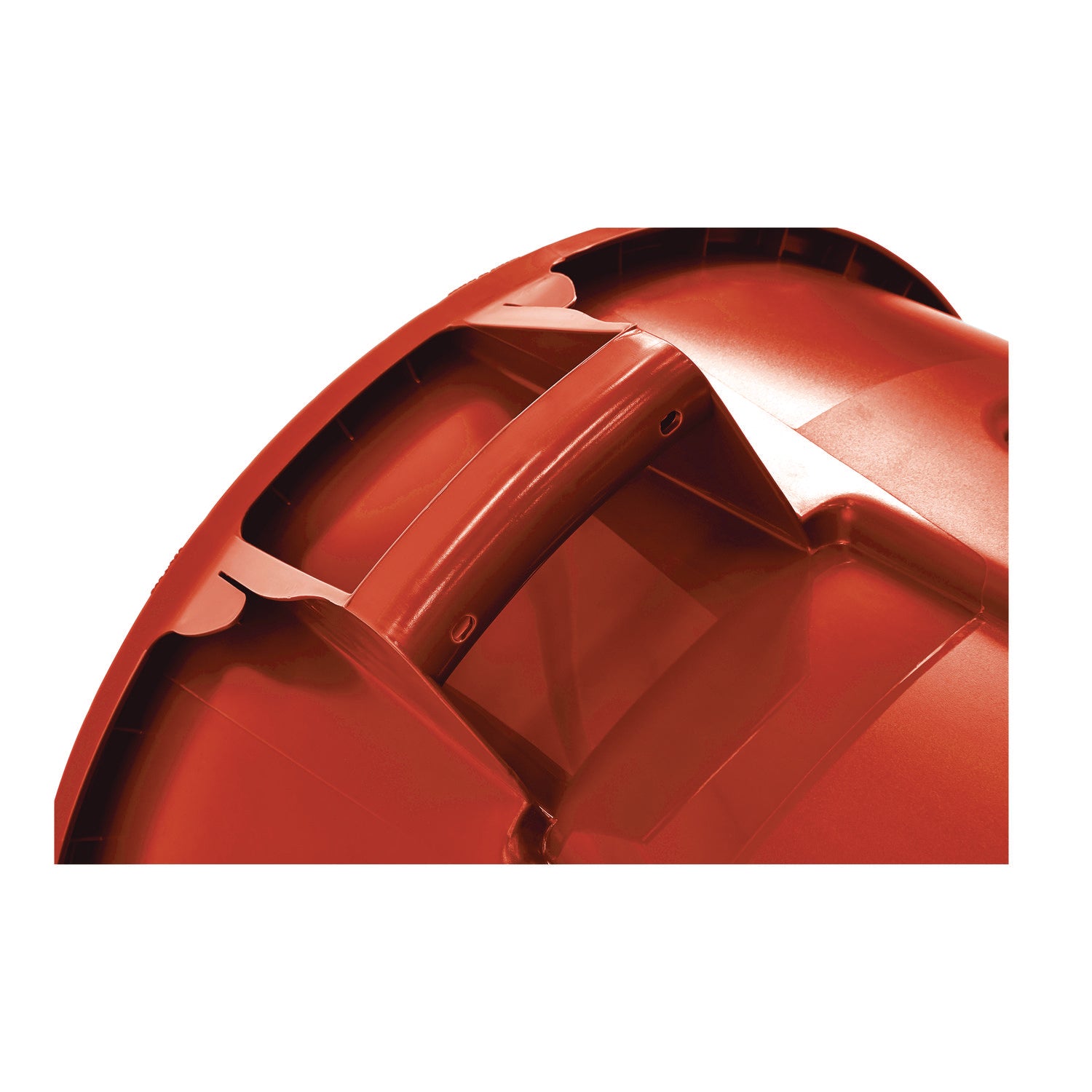 Vented Round Brute Container, 44 gal, Plastic, Red, 4/Carton