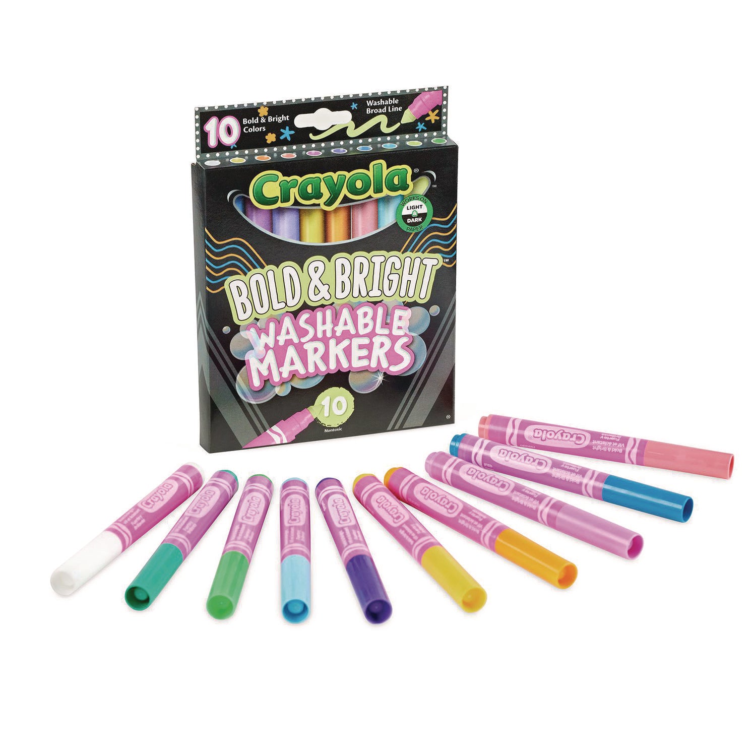 Crayola Bright/Bold Broad Line Markers - Broad Marker Point - Assorted Pack - 3