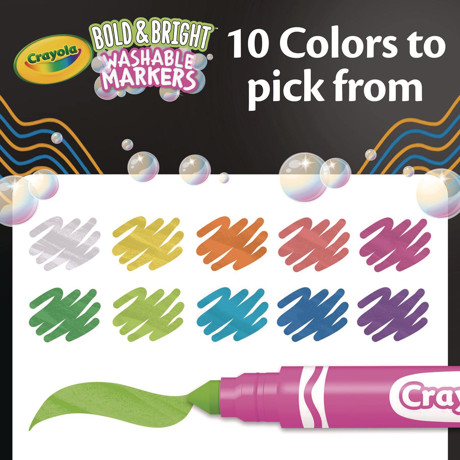 Crayola Bright/Bold Broad Line Markers - Broad Marker Point - Assorted Pack - 4