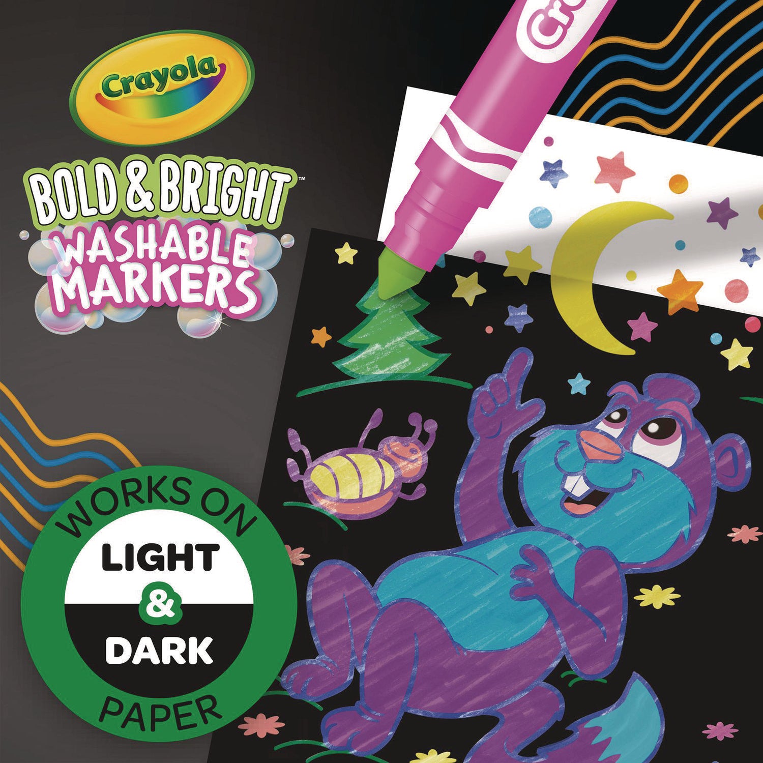 Crayola Bright/Bold Broad Line Markers - Broad Marker Point - Assorted Pack - 5