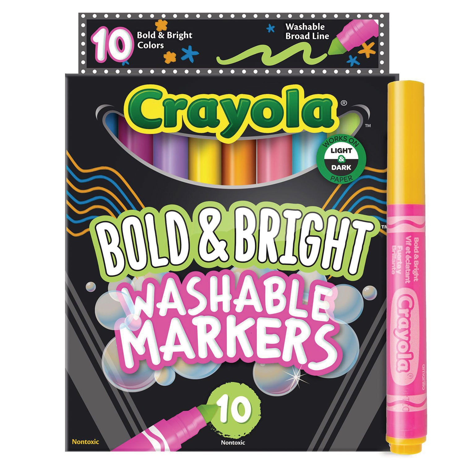 Crayola Bright/Bold Broad Line Markers - Broad Marker Point - Assorted Pack - 8