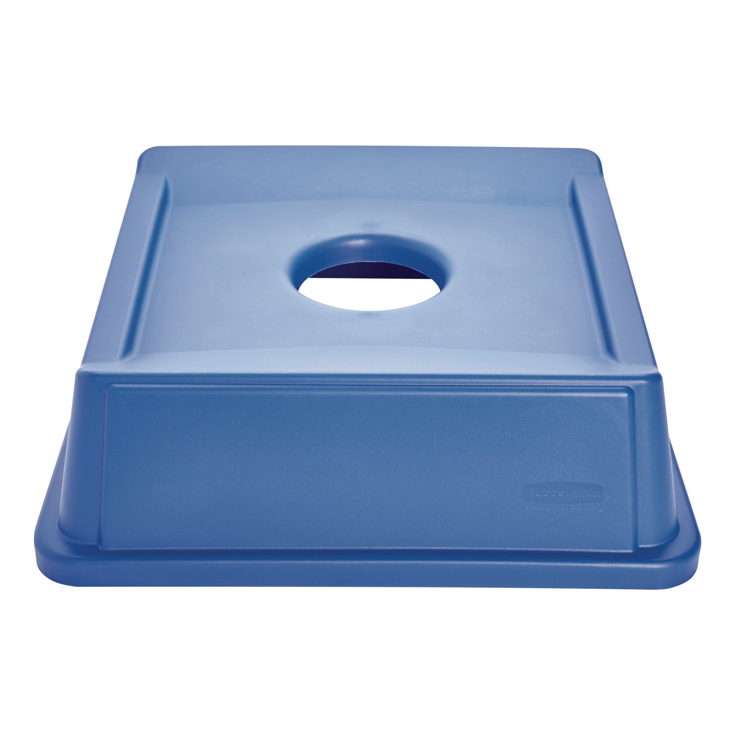 Untouchable Bottle and Can Recycling Top, Round Opening, 20.13w x 20.13d x 6.25h, Blue