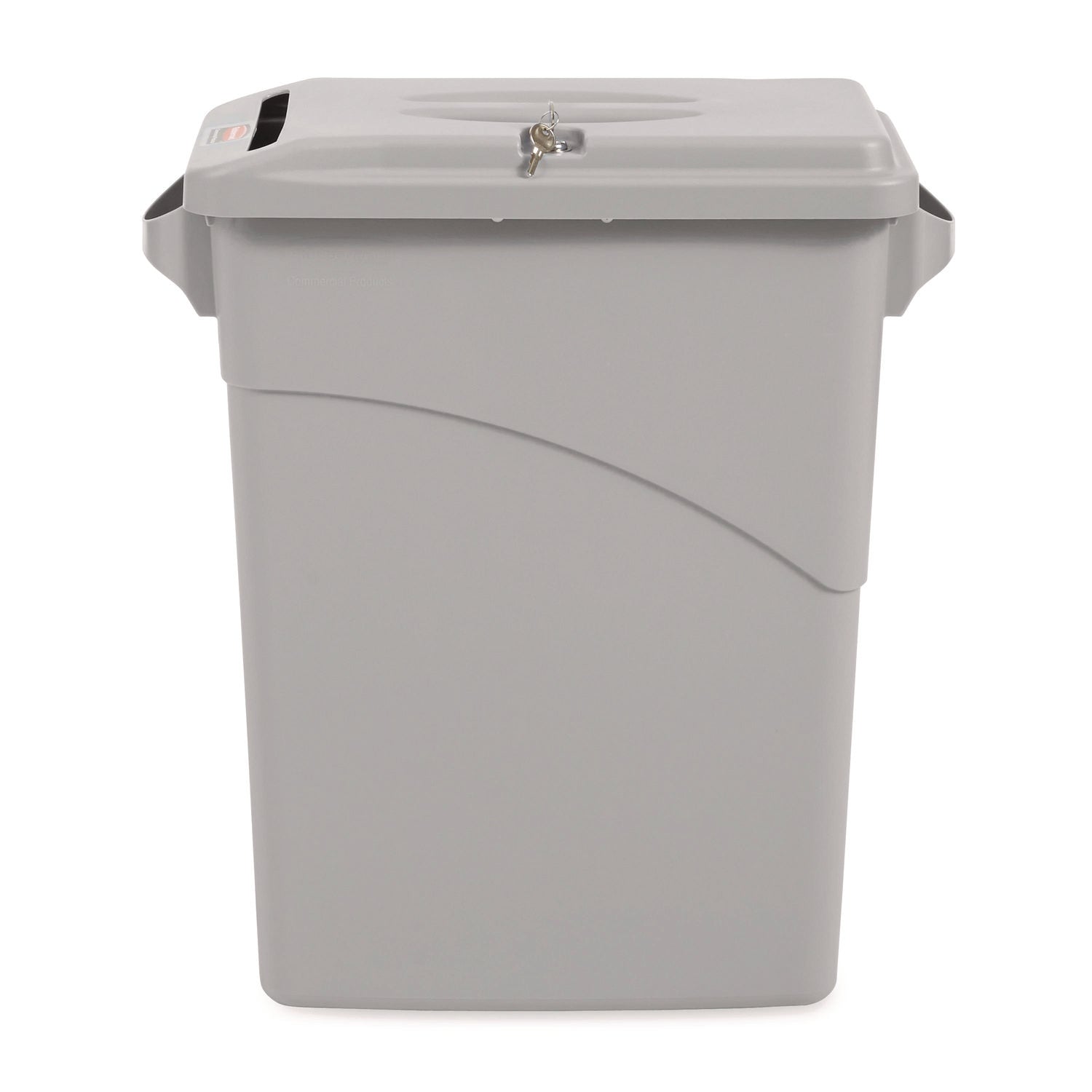 Slim Jim Confidential Document Waste Receptacle with Lid, 23 gal, Light Gray - 3