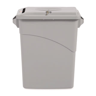Slim Jim Confidential Document Waste Receptacle with Lid, 23 gal, Light Gray - 3