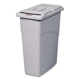 Slim Jim Confidential Document Waste Receptacle with Lid, 23 gal, Light Gray - 1