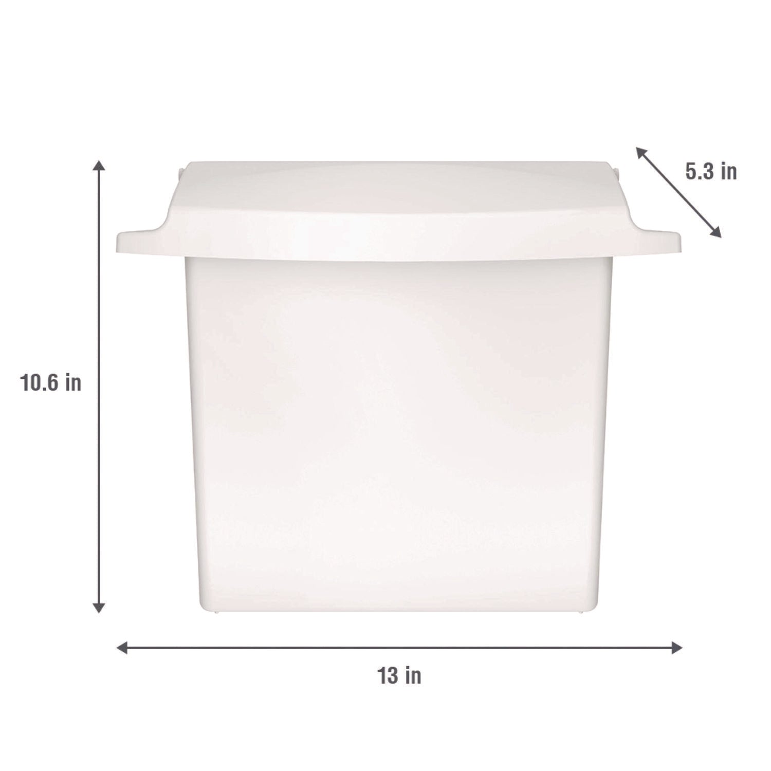 Sanitary Napkin Receptacle with Rigid Liner, Plastic, White - 4