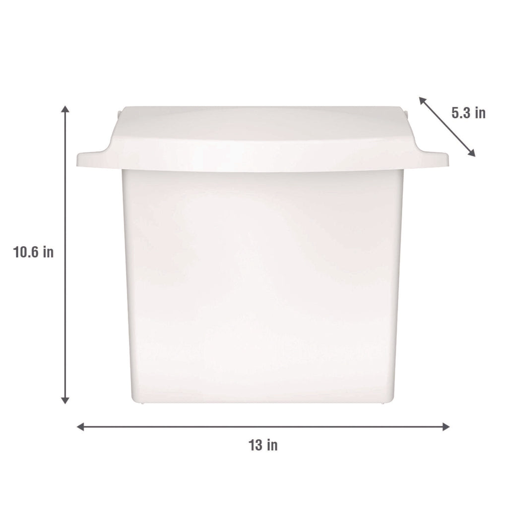 Sanitary Napkin Receptacle with Rigid Liner, Plastic, White