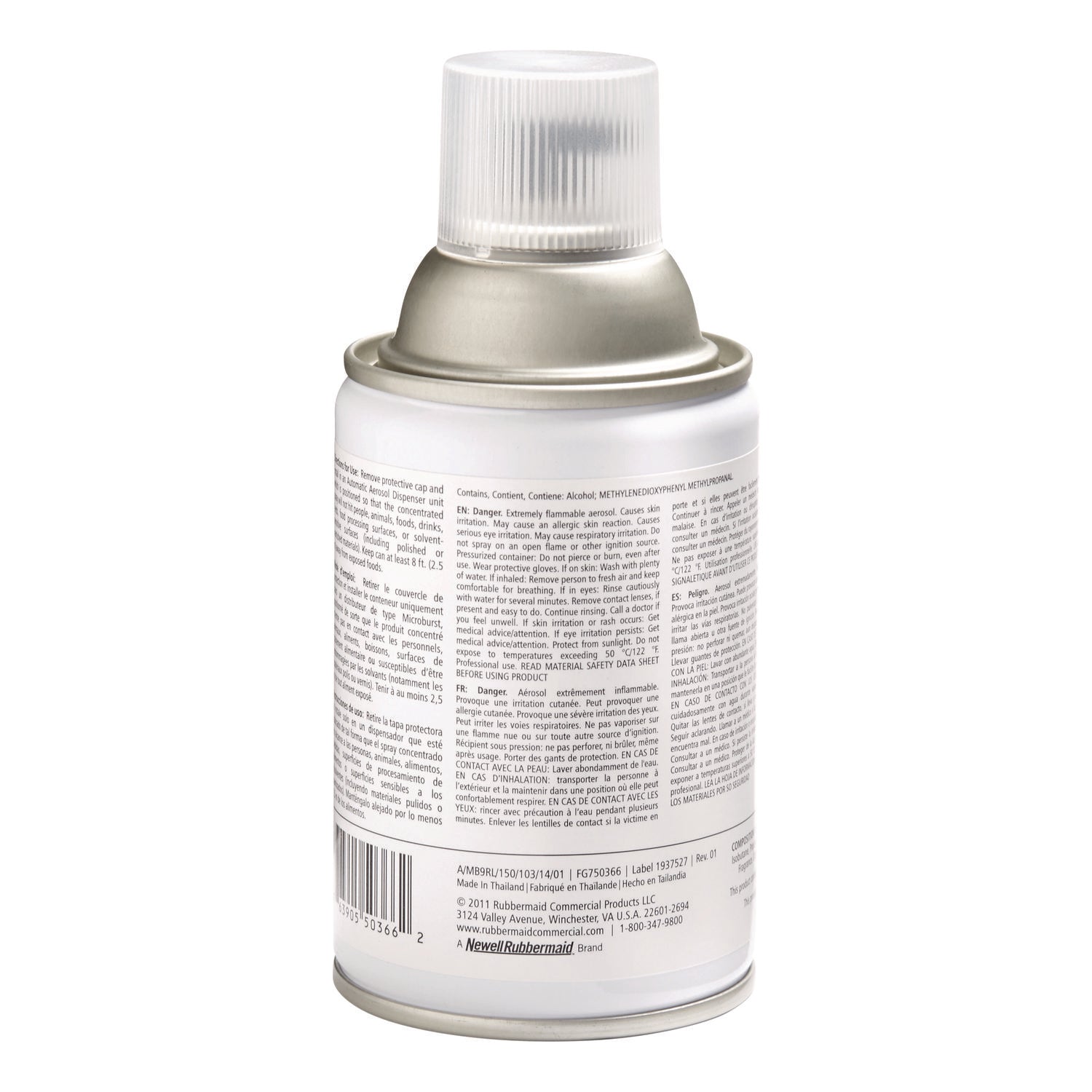 TC Microburst 9000 Air Freshener Refill, Linen Fresh, 5.3 oz Aerosol Spray, 4/Carton - 3